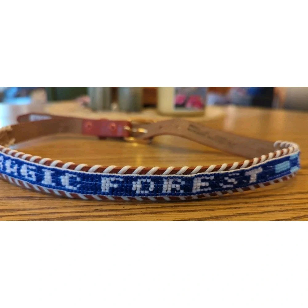 NOS Magic Forest Lake George NY Novelty Beaded Leather Belt Kids Youth Adult 26